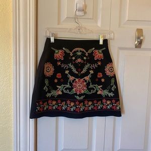 francesca’s embroidered mini skirt